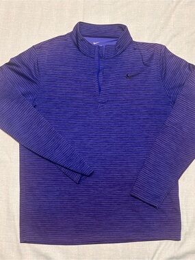 Nike Striped Dri-FIT Quarter Zip Golf Shirt Size Medium